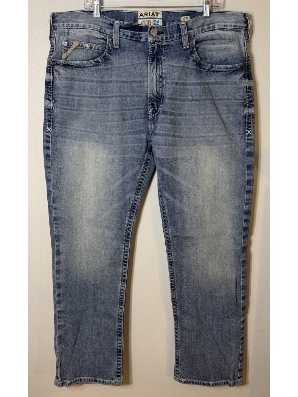Ariat M2 Bootcut Jeans 40 X 32 Relaxed Fit Western Cowboy Work Stone Wash GUC